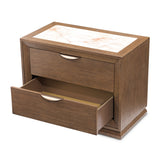 Portrait Sienna Brown 2-drawer Nightstand With Led Lights from Michael Amini - Luna Furniture