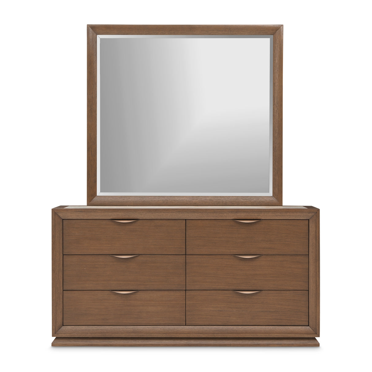 Portrait Sienna Brown Small Dresser & Mirror from Michael Amini - Luna Furniture