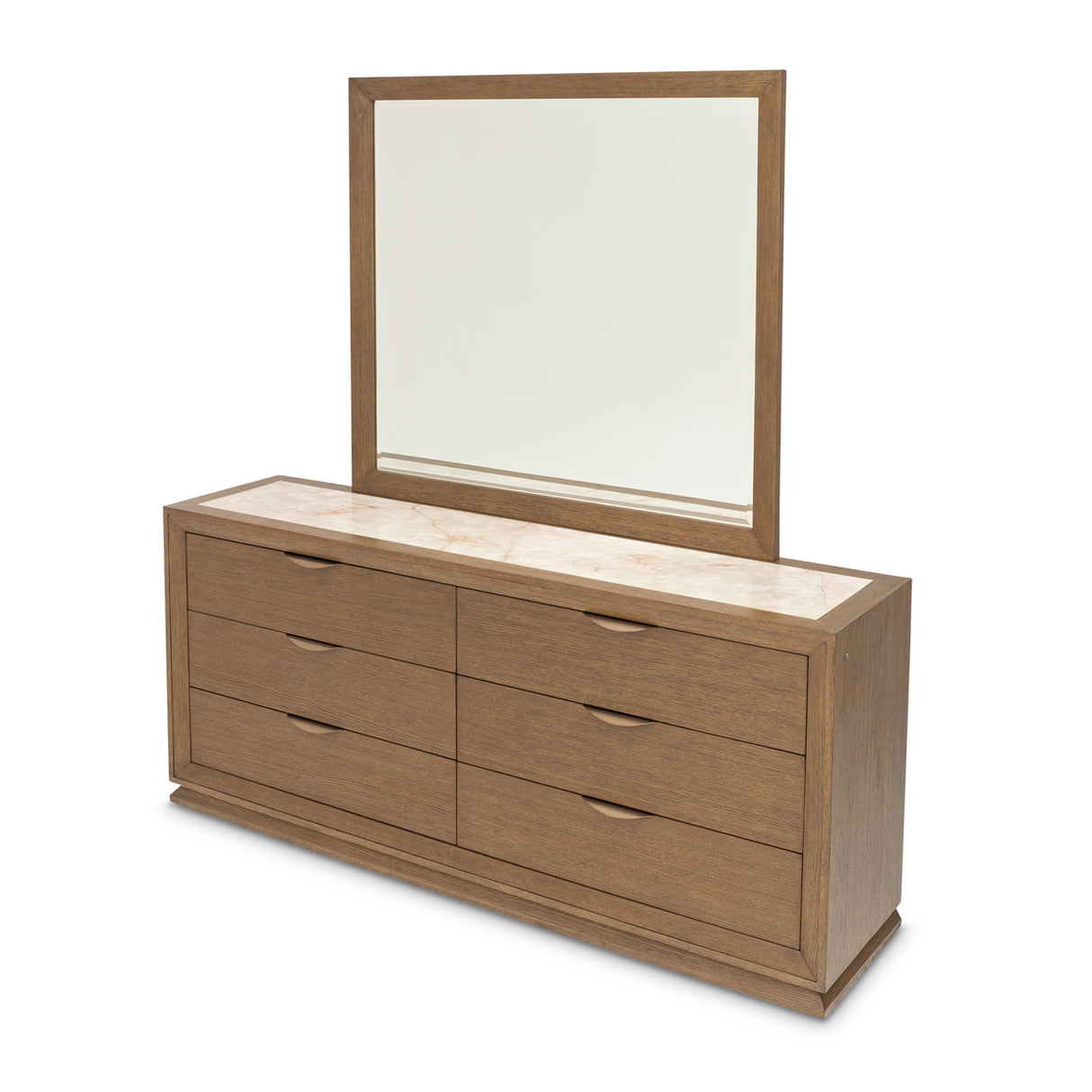 Portrait Sienna Brown Large Dresser With Mirror from Michael Amini - Luna Furniture