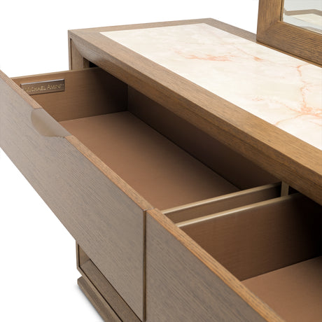 Portrait Sienna Brown Large Dresser With Mirror from Michael Amini - Luna Furniture