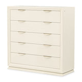 Portrait Alabaster White 5-Drawer Chest with Led Lights