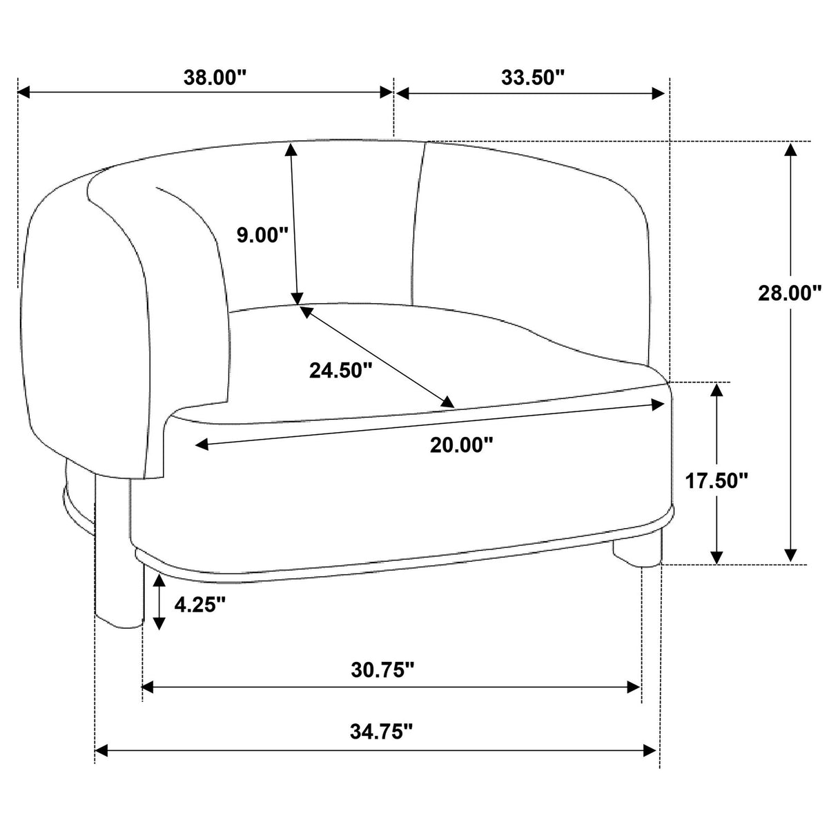 Lawler Mushroom Upholstered Barrel Back Accent Chair from Coaster - Luna Furniture