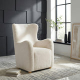 Thornton Cream Faux Fur Wingback Lounge Accent Chair from Coaster - Luna Furniture