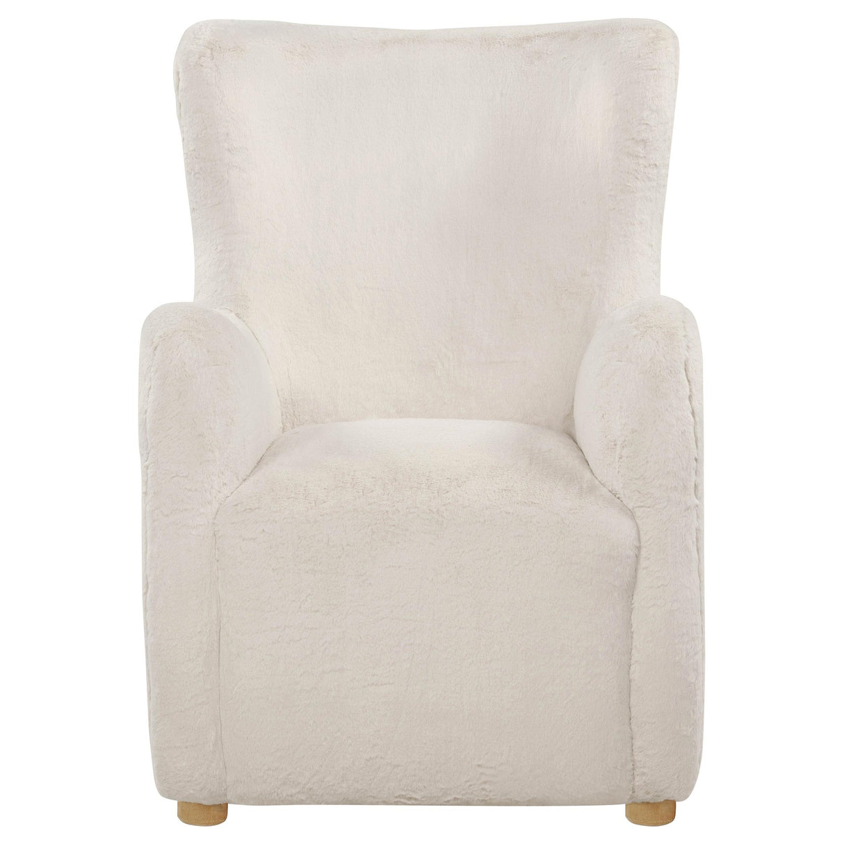 Thornton Cream Faux Fur Wingback Lounge Accent Chair from Coaster - Luna Furniture