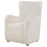 Thornton Cream Faux Fur Wingback Lounge Accent Chair from Coaster - Luna Furniture