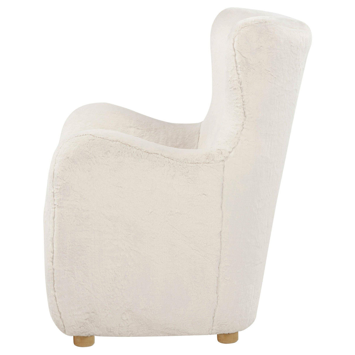 Thornton Cream Faux Fur Wingback Lounge Accent Chair from Coaster - Luna Furniture