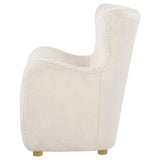 Thornton Cream Faux Fur Wingback Lounge Accent Chair from Coaster - Luna Furniture