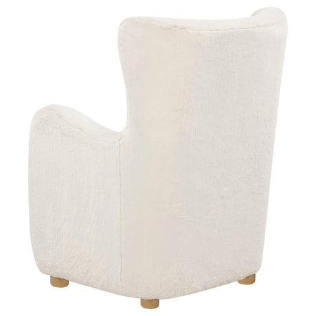 Thornton Cream Faux Fur Wingback Lounge Accent Chair from Coaster - Luna Furniture