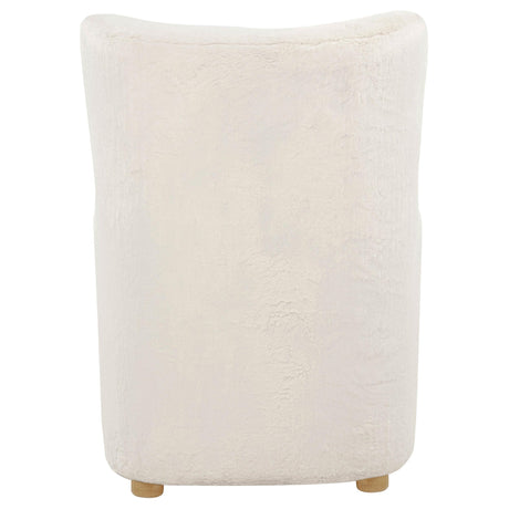Thornton Cream Faux Fur Wingback Lounge Accent Chair from Coaster - Luna Furniture