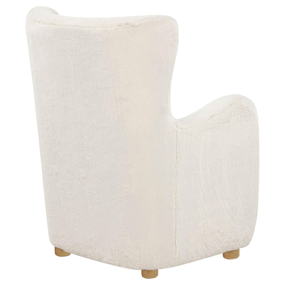 Thornton Cream Faux Fur Wingback Lounge Accent Chair from Coaster - Luna Furniture