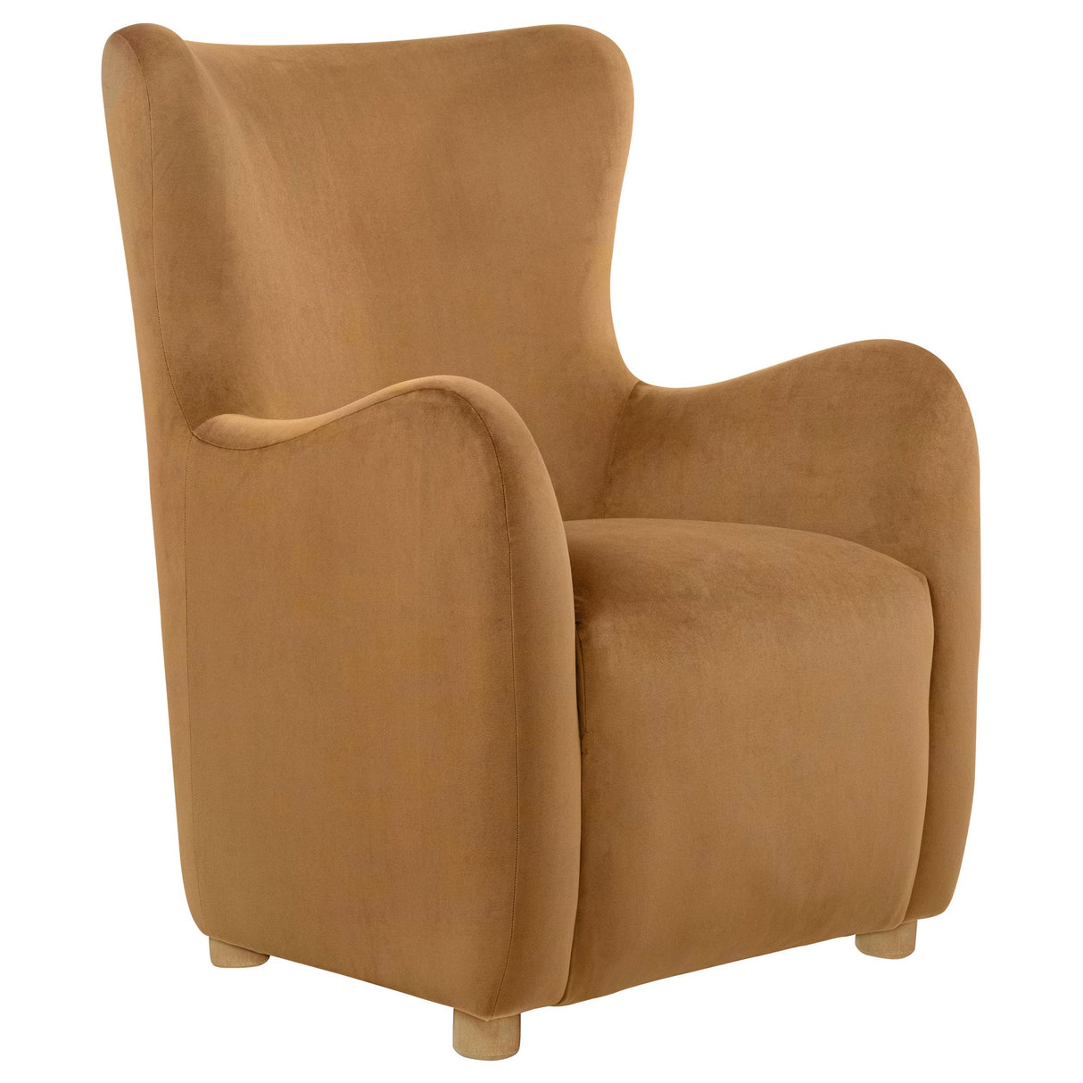 Thornton Velvet Upholstered Wingback Lounge Accent Chair Camel from Coaster - Luna Furniture