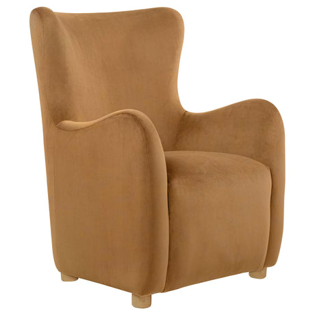 Thornton Velvet Upholstered Wingback Lounge Accent Chair Camel from Coaster - Luna Furniture
