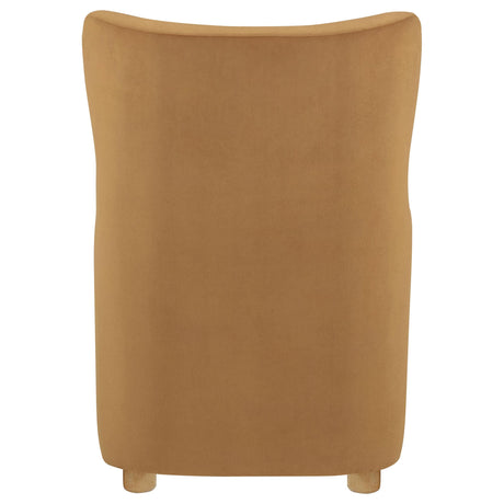 Thornton Velvet Upholstered Wingback Lounge Accent Chair Camel from Coaster - Luna Furniture