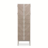 Lanterna Silver Mist Swivel Chiffonier Lingerie Chest- Living Room Storage Cabinet from Michael Amini - Luna Furniture