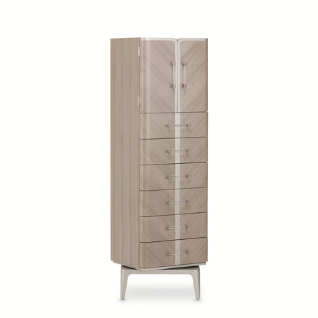 Lanterna Silver Mist Swivel Chiffonier Lingerie Chest- Living Room Storage Cabinet from Michael Amini - Luna Furniture