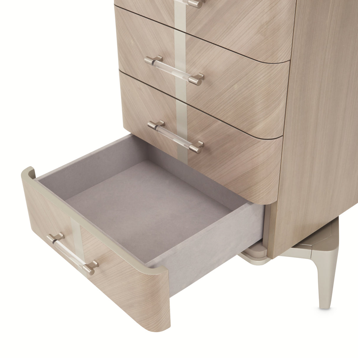 Lanterna Silver Mist Swivel Chiffonier Lingerie Chest- Living Room Storage Cabinet from Michael Amini - Luna Furniture
