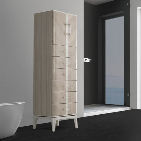 Lanterna Silver Mist Swivel Chiffonier Lingerie Chest- Living Room Storage Cabinet from Michael Amini - Luna Furniture
