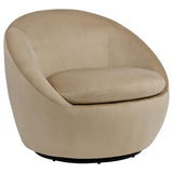 Myernick Camel Velvet Upholstered Swivel Accent Chair from Coaster - Luna Furniture