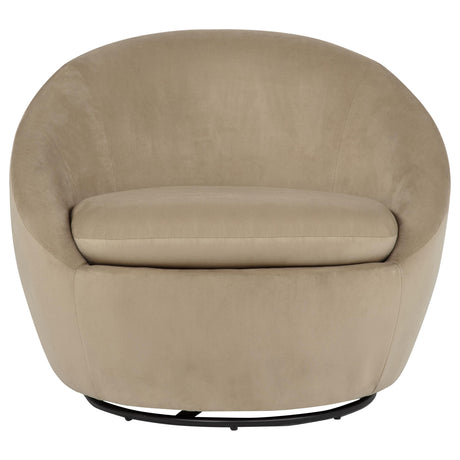 Myernick Camel Velvet Upholstered Swivel Accent Chair from Coaster - Luna Furniture
