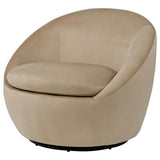 Myernick Camel Velvet Upholstered Swivel Accent Chair from Coaster - Luna Furniture