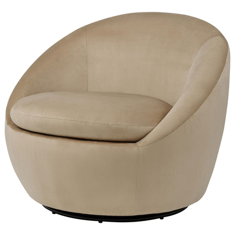 Myernick Camel Velvet Upholstered Swivel Accent Chair from Coaster - Luna Furniture