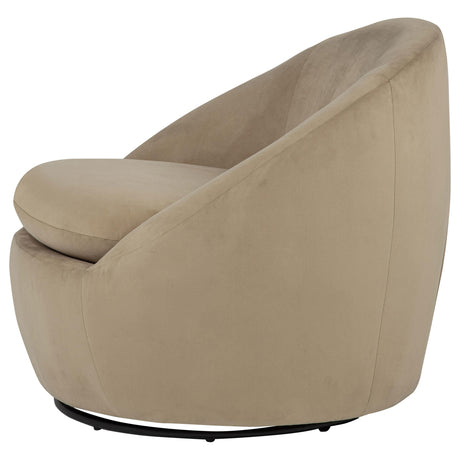 Myernick Camel Velvet Upholstered Swivel Accent Chair from Coaster - Luna Furniture
