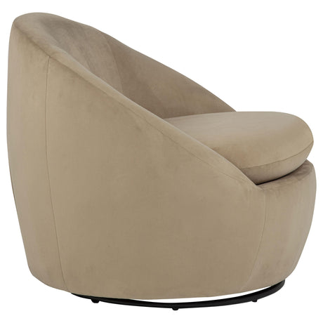 Myernick Camel Velvet Upholstered Swivel Accent Chair from Coaster - Luna Furniture