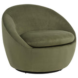 Myernick Olive Velvet Upholstered Swivel Accent Chair from Coaster - Luna Furniture