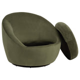 Myernick Olive Velvet Upholstered Swivel Accent Chair from Coaster - Luna Furniture