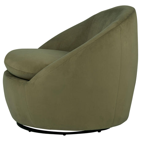 Myernick Olive Velvet Upholstered Swivel Accent Chair from Coaster - Luna Furniture