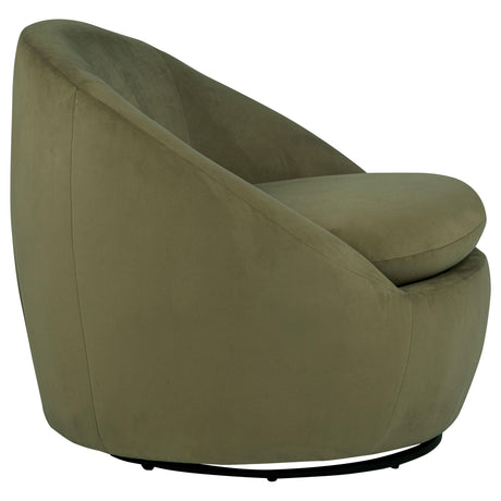 Myernick Olive Velvet Upholstered Swivel Accent Chair from Coaster - Luna Furniture