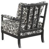 Blanchett Black Traditional Floral Upholstered Bobbin Accent Chair from Coaster - Luna Furniture