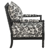 Blanchett Black Traditional Floral Upholstered Bobbin Accent Chair from Coaster - Luna Furniture