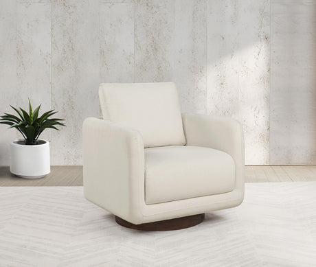 Iris Ivory Fabric Upholstered Swivel Accent Chair from Coaster - Luna Furniture