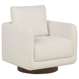 Iris Ivory Fabric Upholstered Swivel Accent Chair from Coaster - Luna Furniture