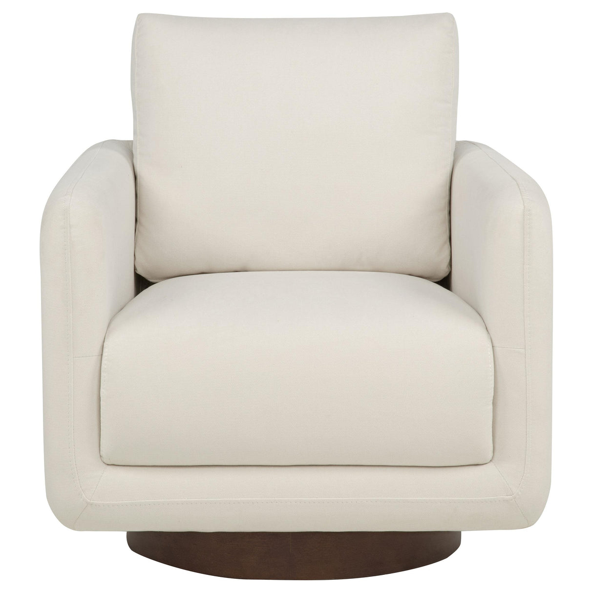 Iris Ivory Fabric Upholstered Swivel Accent Chair from Coaster - Luna Furniture