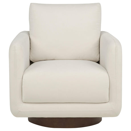 Iris Ivory Fabric Upholstered Swivel Accent Chair from Coaster - Luna Furniture