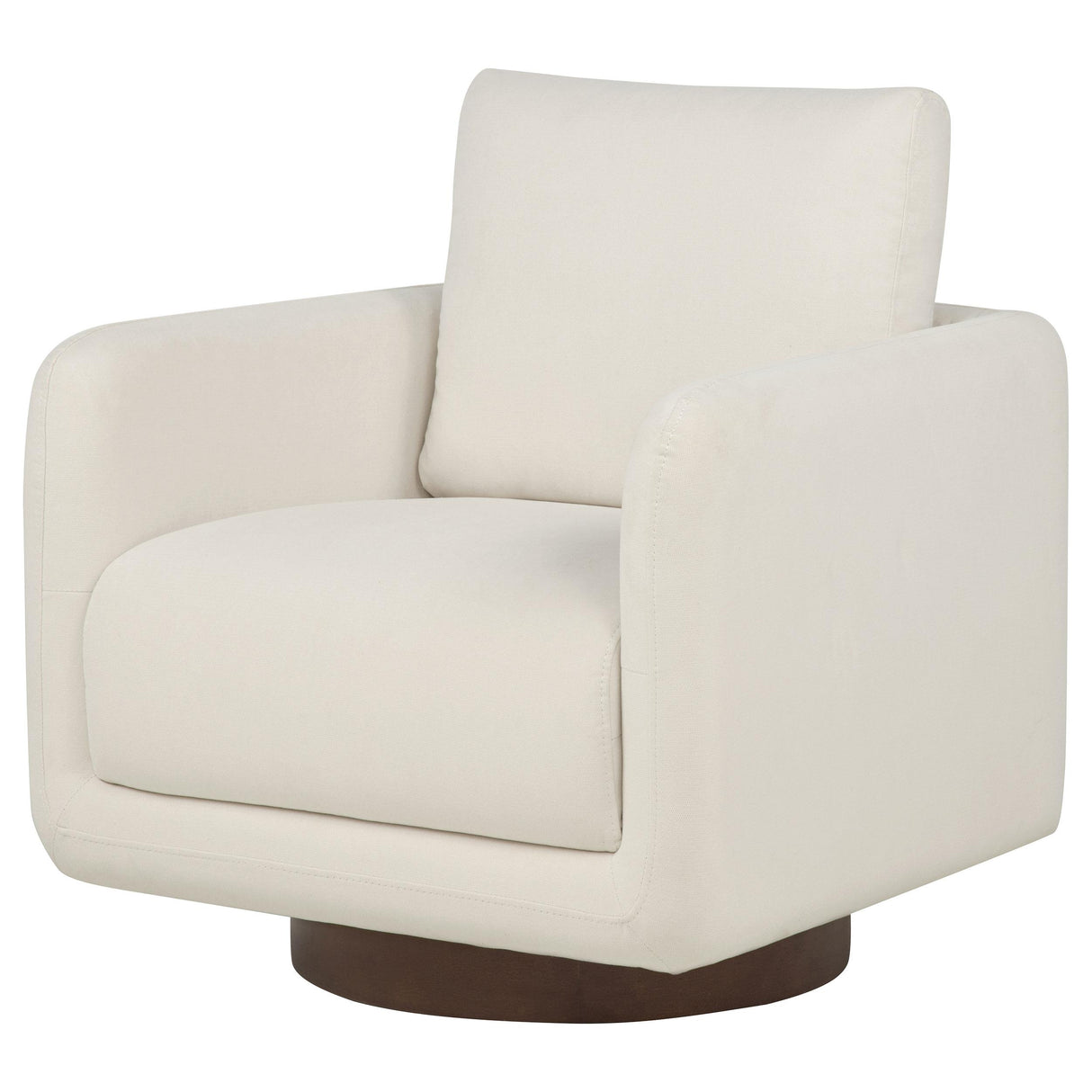 Iris Ivory Fabric Upholstered Swivel Accent Chair from Coaster - Luna Furniture