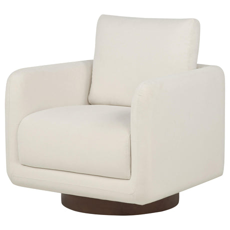 Iris Ivory Fabric Upholstered Swivel Accent Chair from Coaster - Luna Furniture