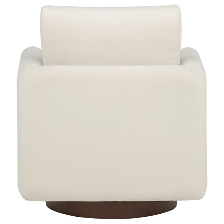 Iris Ivory Fabric Upholstered Swivel Accent Chair from Coaster - Luna Furniture