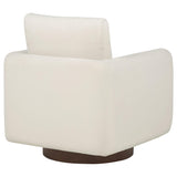 Iris Ivory Fabric Upholstered Swivel Accent Chair from Coaster - Luna Furniture