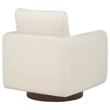 Iris Ivory Fabric Upholstered Swivel Accent Chair from Coaster - Luna Furniture