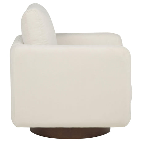 Iris Ivory Fabric Upholstered Swivel Accent Chair from Coaster - Luna Furniture