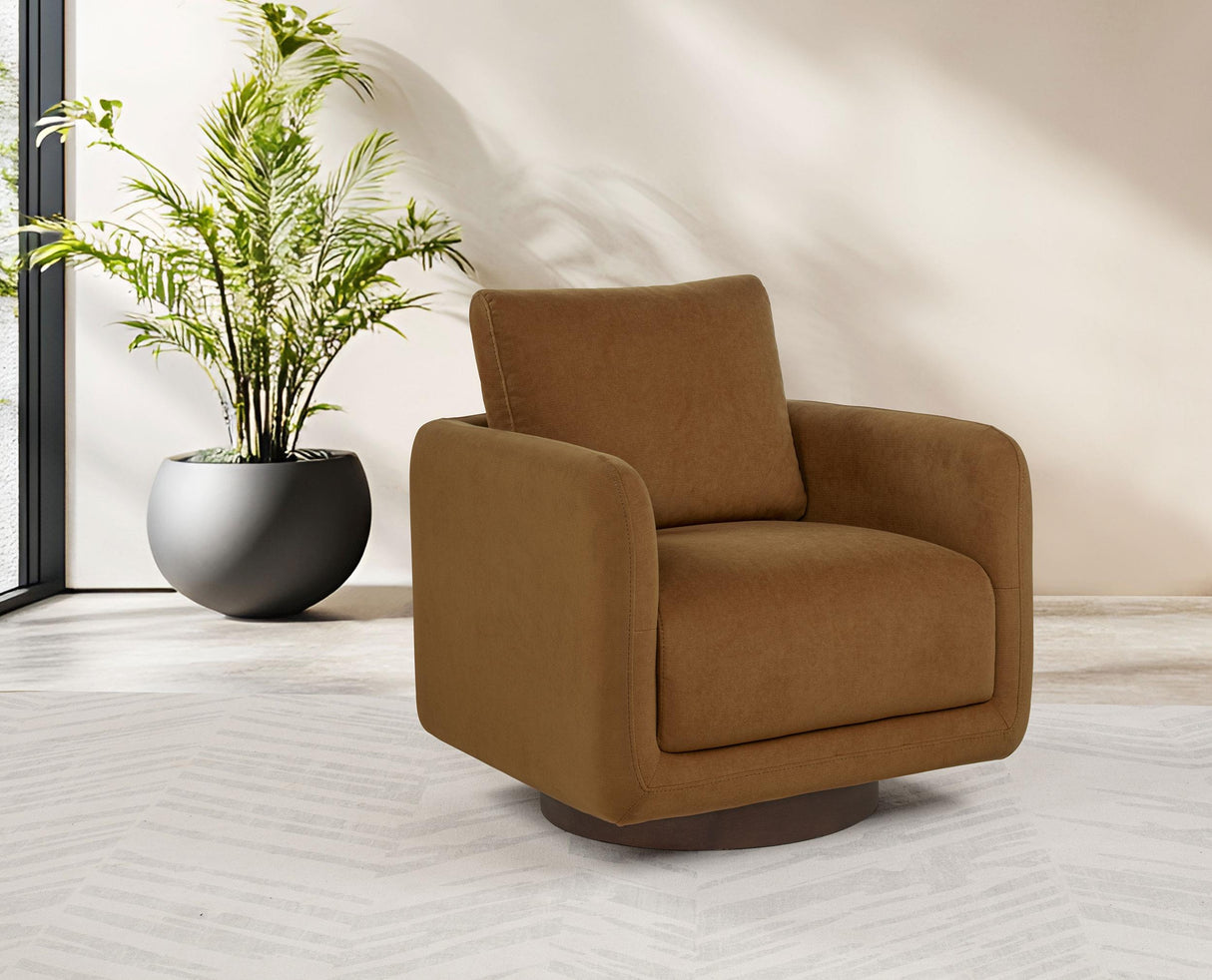 Iris Rust Fabric Upholstered Swivel Accent Chair from Coaster - Luna Furniture