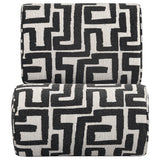 Eimer Black accent chair, front view, bold geometric jacquard upholstery