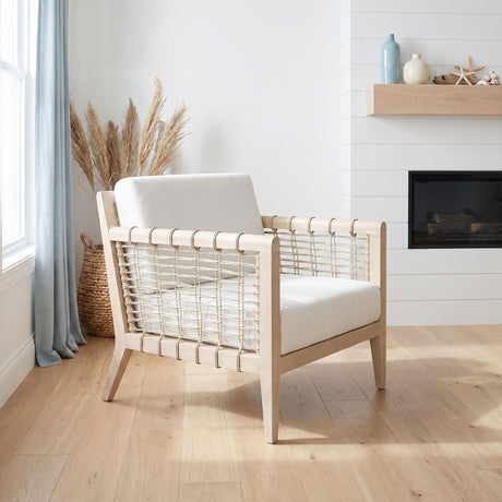 Cantu Seagrass White/Weathered Natural Accent Chair from Coaster - Luna Furniture