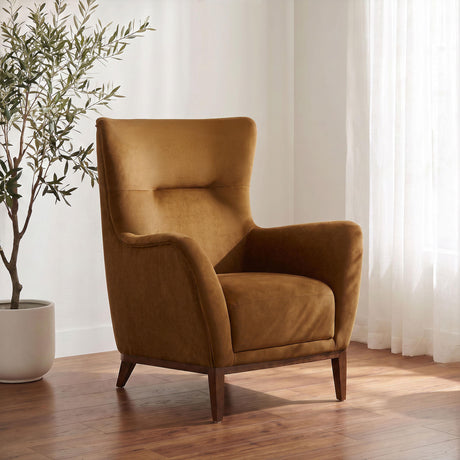Catala Rust/Coffee Upholstered High Back Accent Chair from Coaster - Luna Furniture