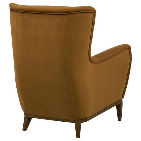 Catala Rust/Coffee Upholstered High Back Accent Chair from Coaster - Luna Furniture