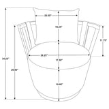 Harlowe Greige/Brown Upholstered Swivel Accent Chair with Wood Arms from Coaster - Luna Furniture