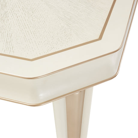 La Rachelle Medium Champagne Rectangular Dining Table from Michael Amini - Luna Furniture